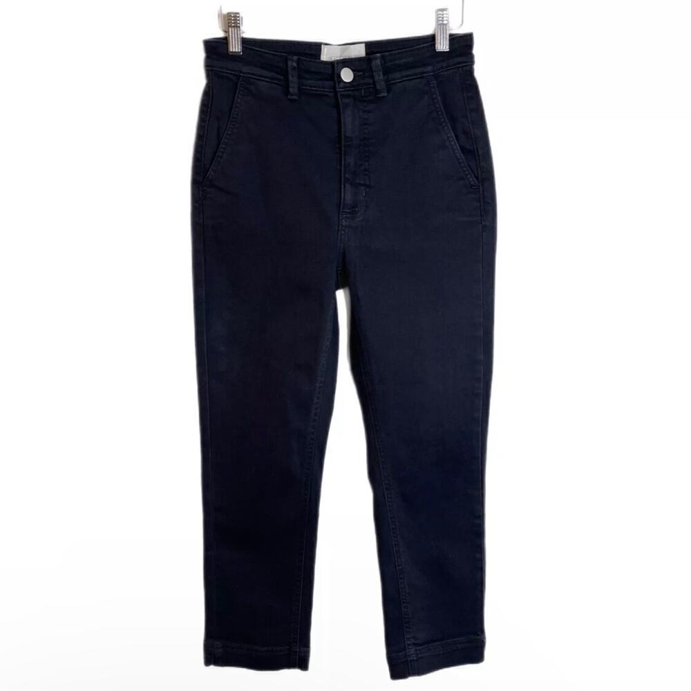 Everlane Women's Jeans Size 2 Slim Leg Crop Ankle Black High Rise Stretch Denim